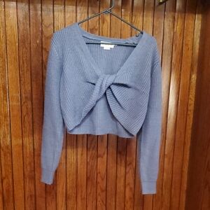 IN THE STYLE SIZE 10/12 Blue Knotted Sweater